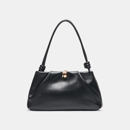 RAVEL Black Leather Adjustable Shoulder Bag | Dolce Vita