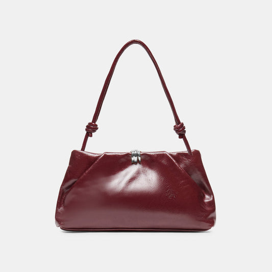 RAVEL Oxblood Patent Leather Adjustable Shoulder Bag | Dolce Vita