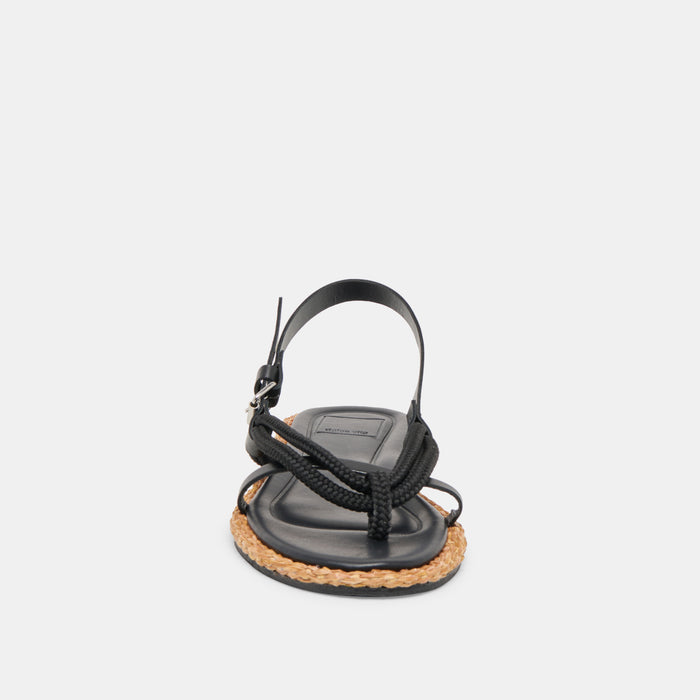 REED SANDALS BLACK LEATHER