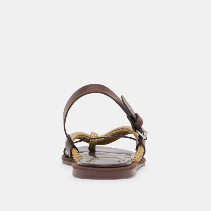 REED SANDALS DK BROWN LEATHER