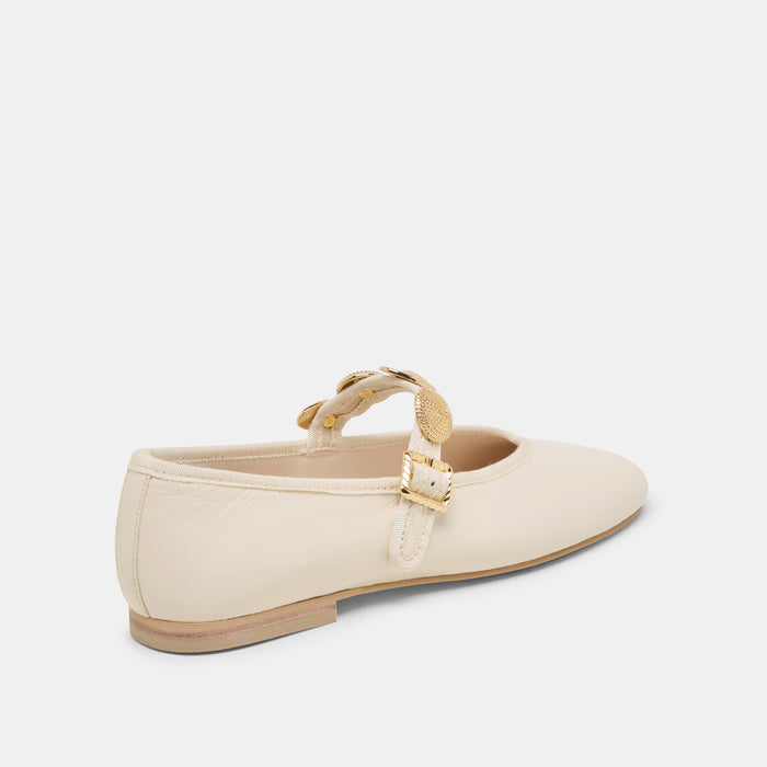 RELAN BALLET FLATS OFF WHITE LEATHER
