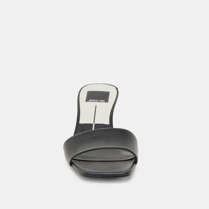 REXA WIDE HEELS BLACK LEATHER