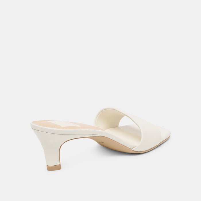 REXA WIDE HEELS TRUE WHITE LEATHER