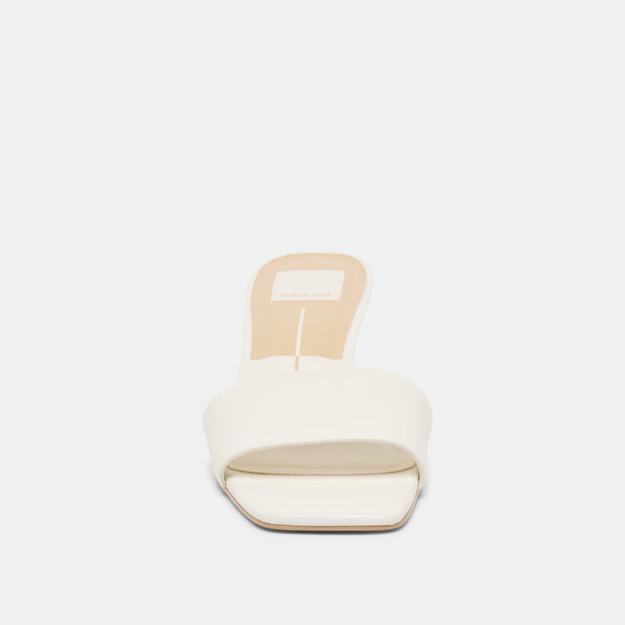 REXA WIDE HEELS TRUE WHITE LEATHER