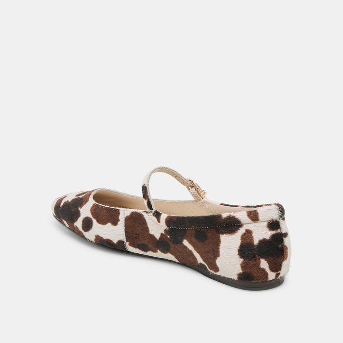 REYES BALLET FLATS COCOA TAURUS CALF HAIR