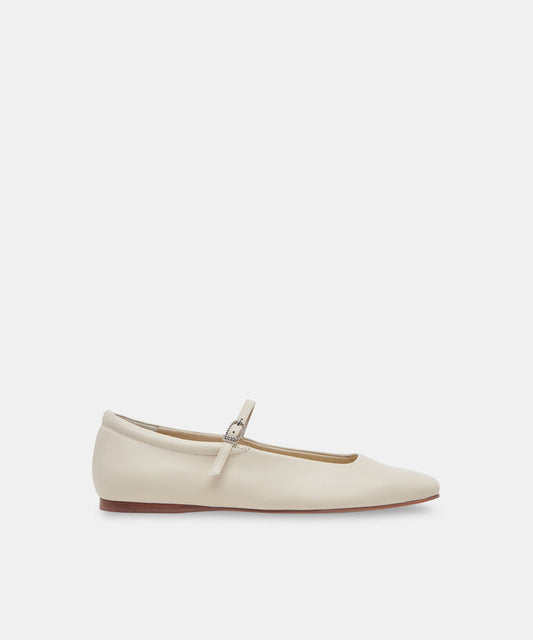 REYES Ivory Leather Mary-Jane Ballet Flats | Dolce Vita