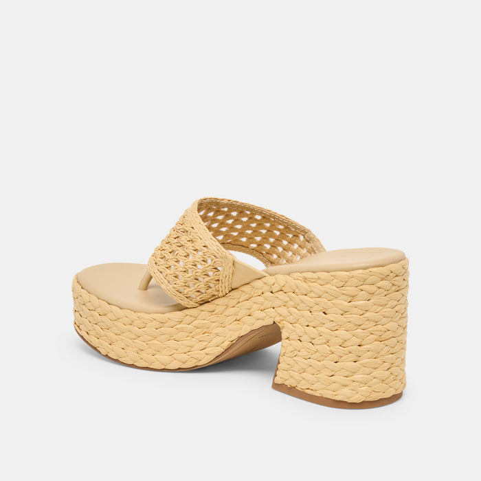 RIPPLE HEELS LT NATURAL RAFFIA
