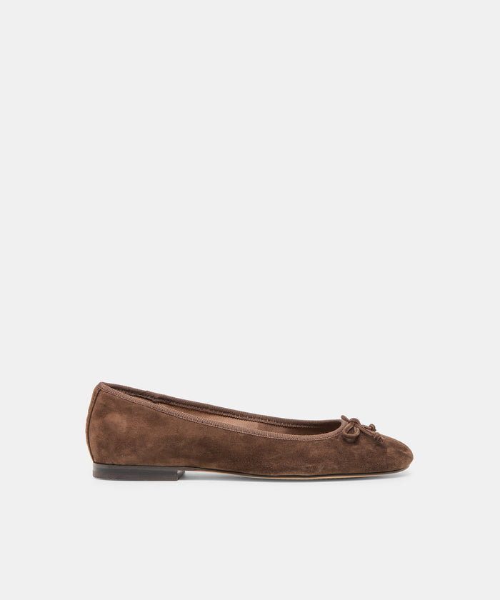Ritla Dk Brown Suede Ballet Flats | Dolce Vita