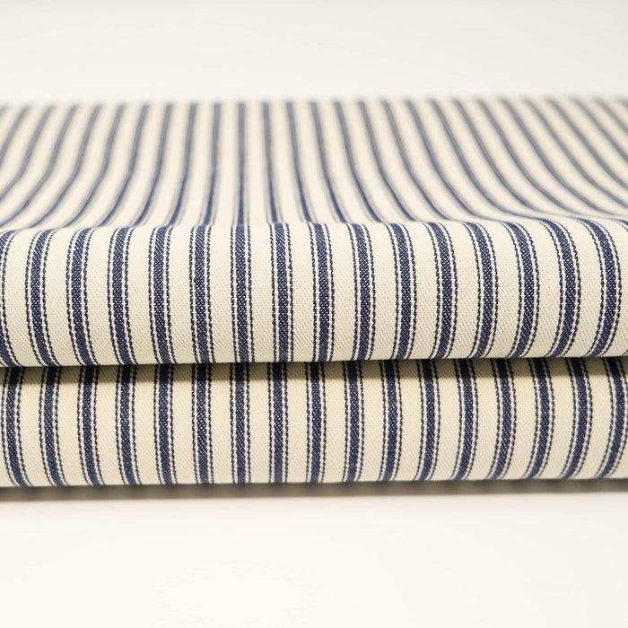 Roc-lon 100% Wide Cotton 44/45" Wide Woven Ticking Fabric for Sewing Quilt Craft Home Décor, Cut by Yard, Stripe Navy