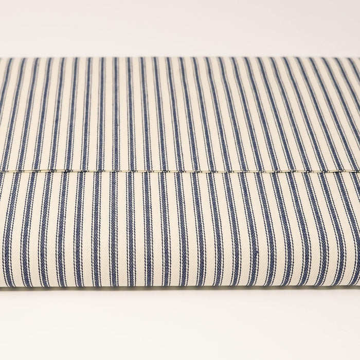 Roc-lon 100% Wide Cotton 44/45" Wide Woven Ticking Fabric for Sewing Quilt Craft Home Décor, Cut by Yard, Stripe Navy