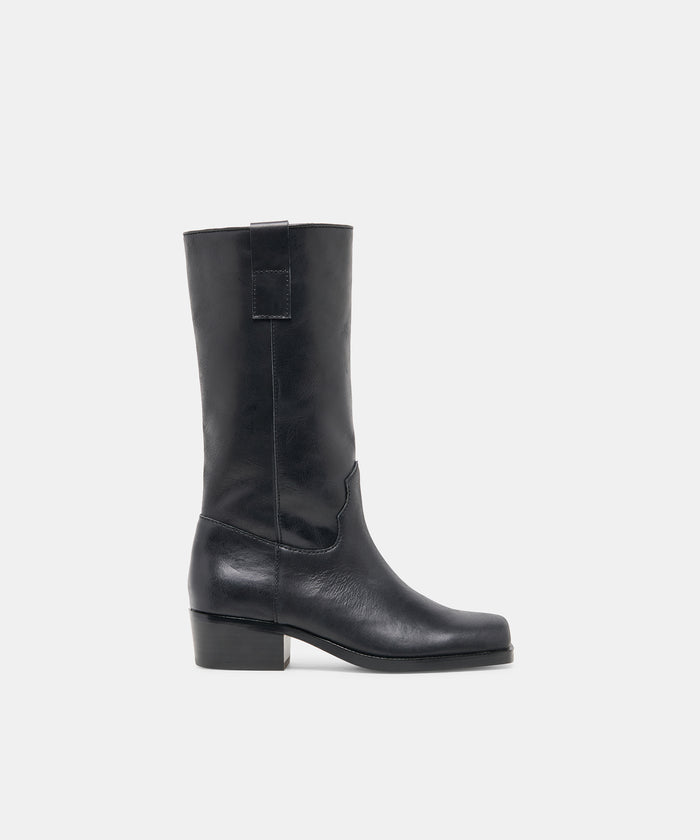 Romie Black Leather Boots | Dolce Vita