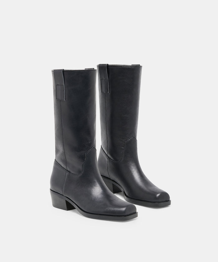 ROMIE BOOTS BLACK LEATHER