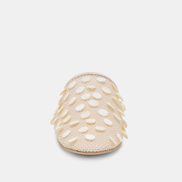 ROVA BEAD FLATS IVORY DISC MESH
