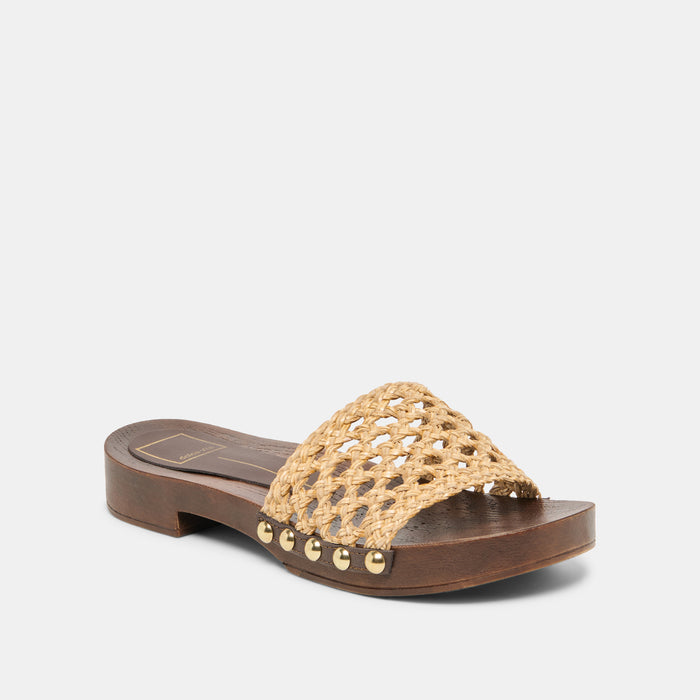 SADIE SANDALS TAN RAFFIA