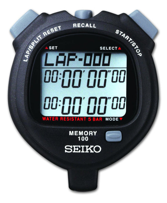 Seiko S056-B – 100-Lap Memory Stopwatch (Black) — Timing & Stopwatches