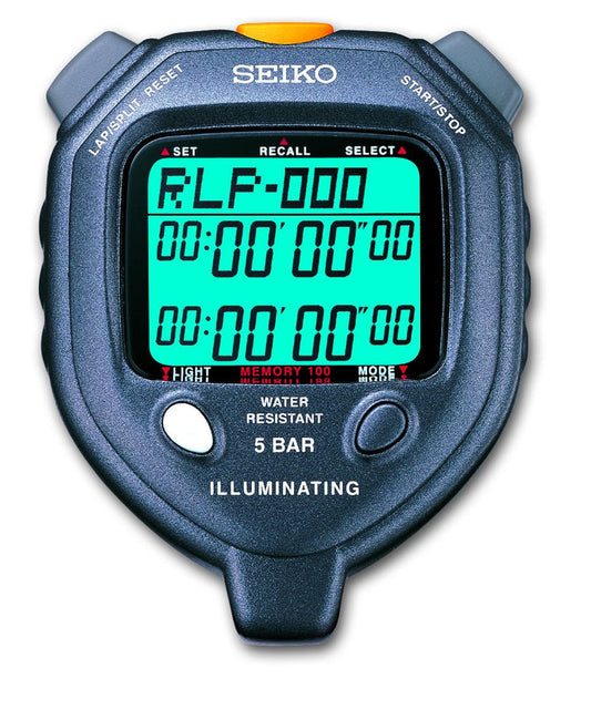 Seiko S058 – 100-Lap Memory Stopwatch with LED Light Display — Timing & Stopwatches