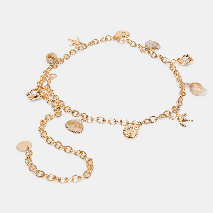 SHELL CHAIN LINK BELT GOLD