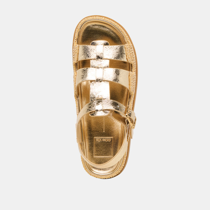 SHENNA SANDALS GOLD DISTRESSED LEATHER