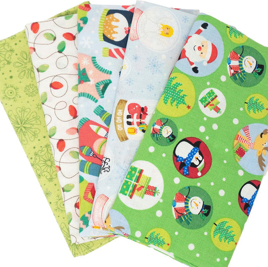 SINGER®  Fabric, 100% Cotton, 18 x 21 Inches, 5 Piece Fat Quarter Bundle