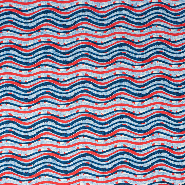 SINGER® Fabric, 100% Cotton, Americana Wavey Lines, Cut by the Yard