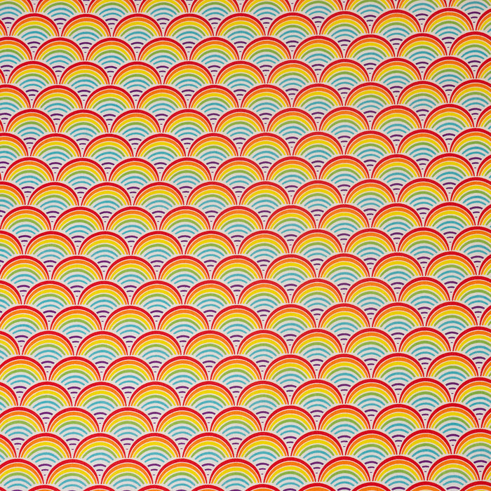 SINGER® Fabric, 100% Cotton, Rainbow Geo Scallops, Cut by the Yard