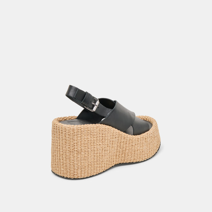 SKYLAR WEDGES BLACK LEATHER