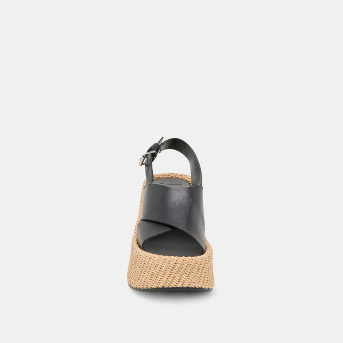 SKYLAR WEDGES BLACK LEATHER