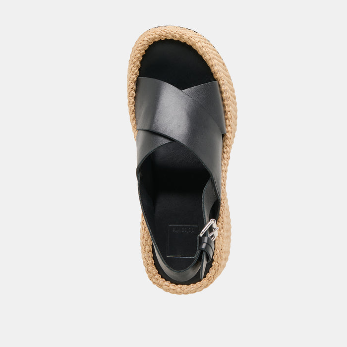 SKYLAR WEDGES BLACK LEATHER