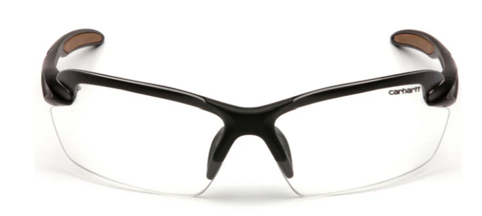 Pyramex Spokane half frame clear safety glasses, alternate view of the temple arms