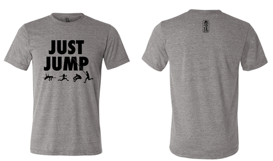 ST1 Sports Bella + Canvas Just Jump - Track Guy Foundation — T-Shirts
