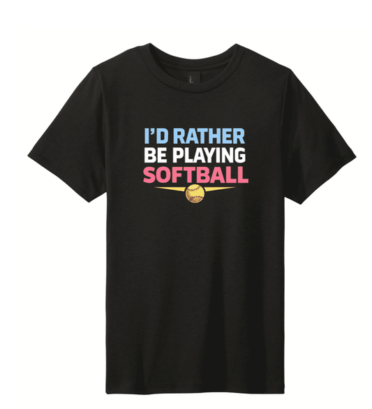 ST1 Sports I'd Rather Be Playing Softball T-Shirt — T-Shirts