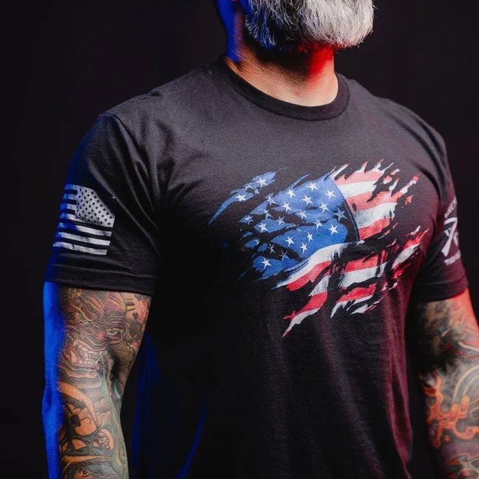 Grunt Style Still Standing t-shirt in black, shown on a model