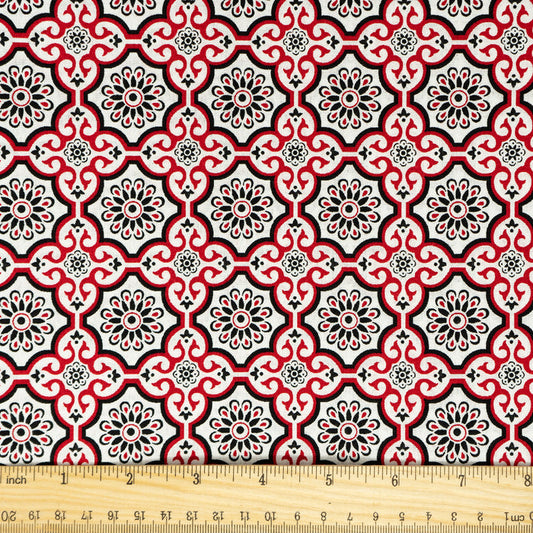 Stitch & Sparkle 100% Cotton, 44" Wide, DIY Project Quilt and Craft Fabric for Sewing, Cut by the Yard, Blossom Lattice