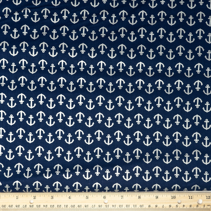 Stitch & Sparkle 100% Cotton, 44" Wide, DIY Project Quilt and Craft Fabric for Sewing, Cut by the Yard, Anchor Ink Silver