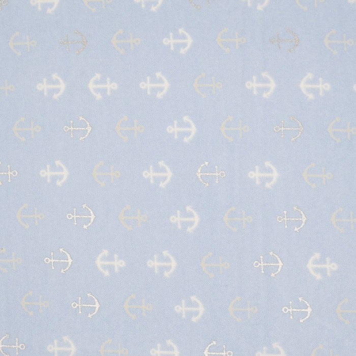 Stitch & Sparkle Bamboo Rayon Fabric Cotton 42/44 Width, by the Yard, Blue Anchor