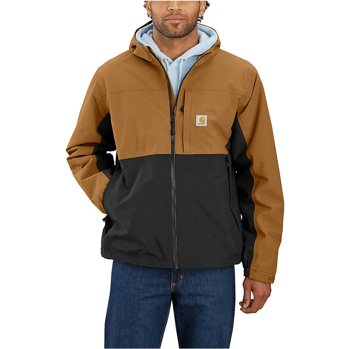 Carhartt Storm Defender packable jacket in brown and black, additional product image