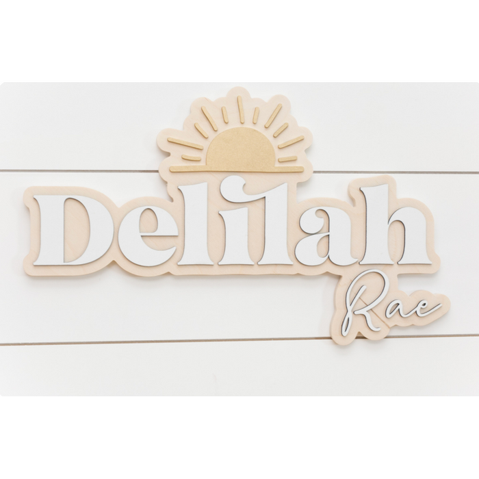 Sugar + Maple Bubble Wood Sign | Sun