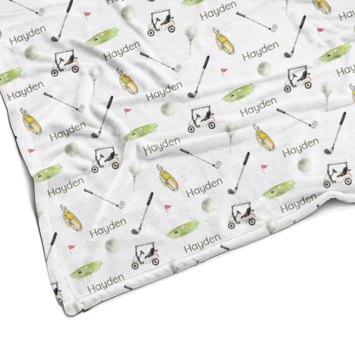 Sugar + Maple Plush Minky Fleece Personalized Blanket | Putter's Paradise