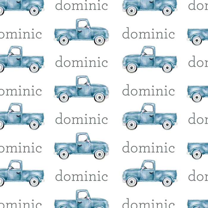 Sugar + Maple Plush Minky Fleece Personalized Blanket | Trucks