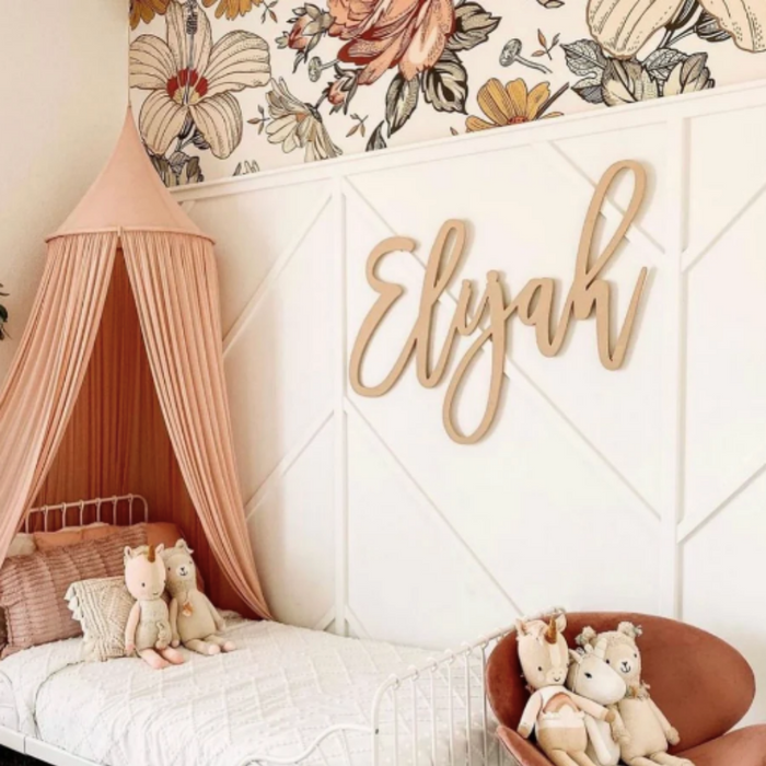 Sugar + Maple | Script Wood Name Sign