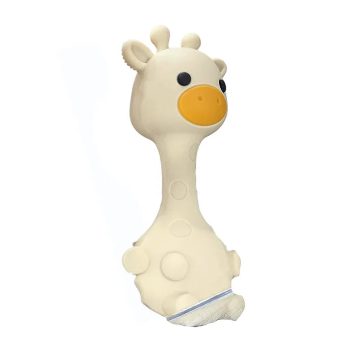 Sugar + Maple | Silicone Giraffe Rattle Teether