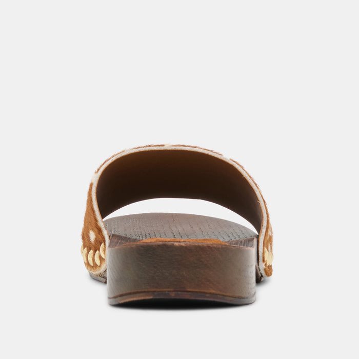 SYMONE SANDALS CHESTNUT CALF HAIR