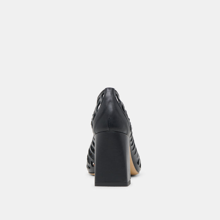 TANYA HEELS BLACK WOVEN LEATHER