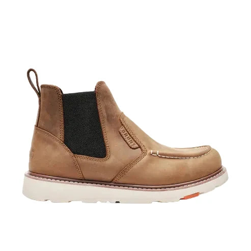 Composite toe moc toe work boot by BRUNT in brown with full grain leather upper, main product view