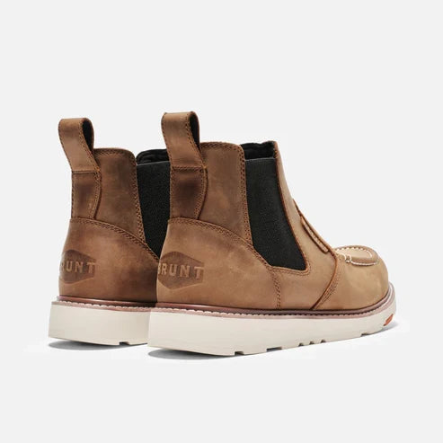 ASTM compliant composite toe work boot by BRUNT in brown, further product view of the boot