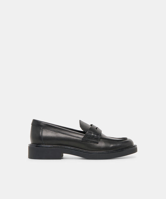 Tiggy Black Leather Loafers | Dolce Vita