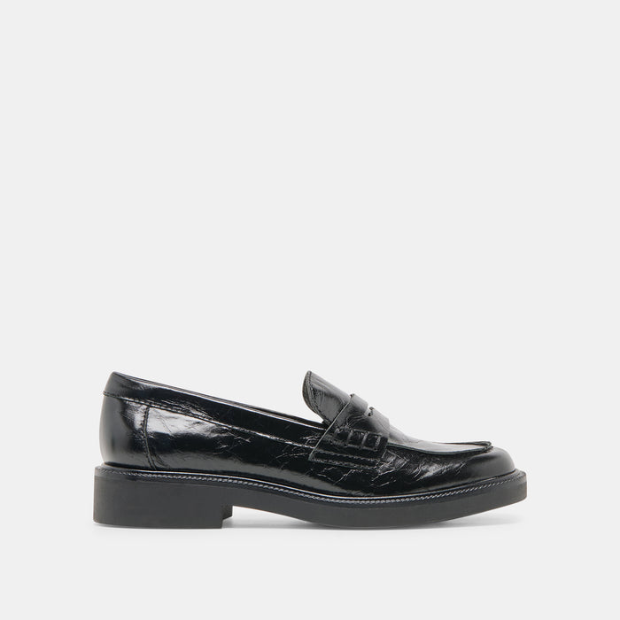 Tiggy Midnight Crinkle Patent Loafers | Dolce Vita