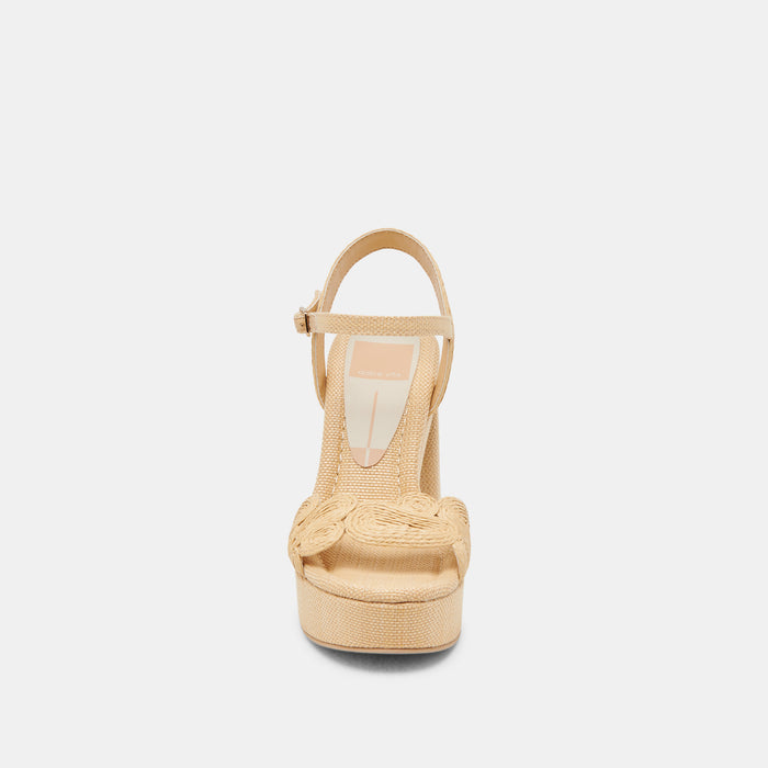 TINAYA HEELS LT NATURAL RAFFIA