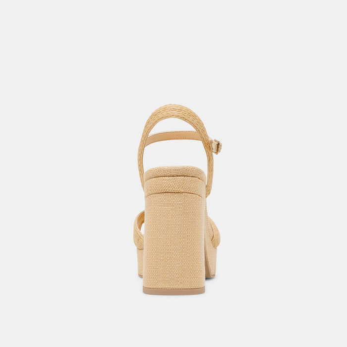 TINAYA HEELS LT NATURAL RAFFIA