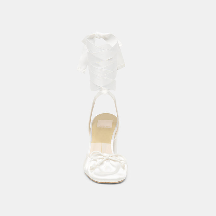 TISHA HEELS TRUE WHITE SATIN